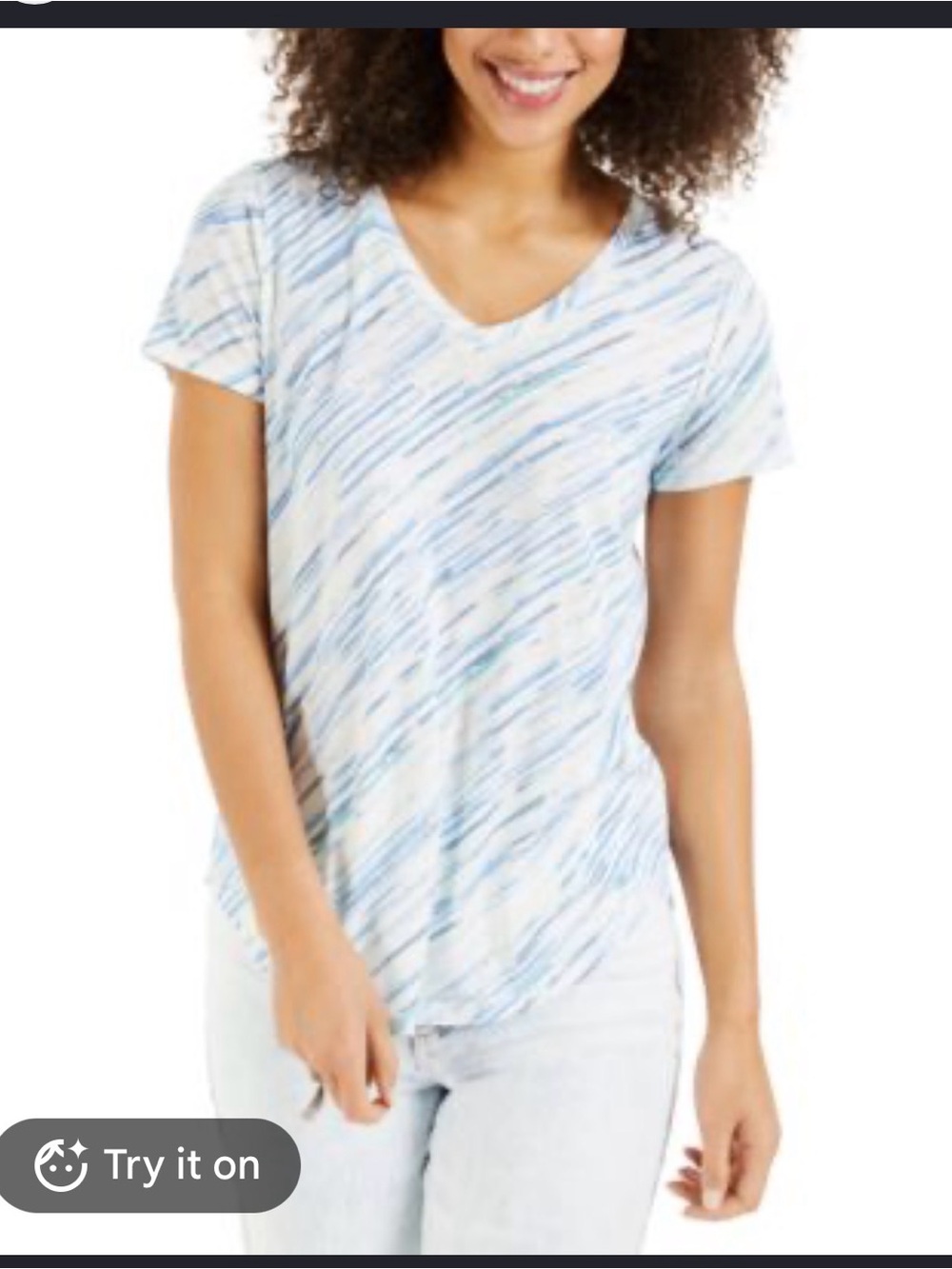Style and Co. printed v neck size small